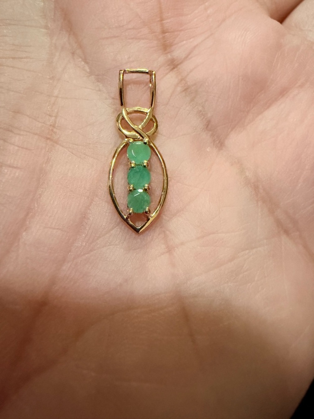 Goldplate with Emerald gemstone Pendant